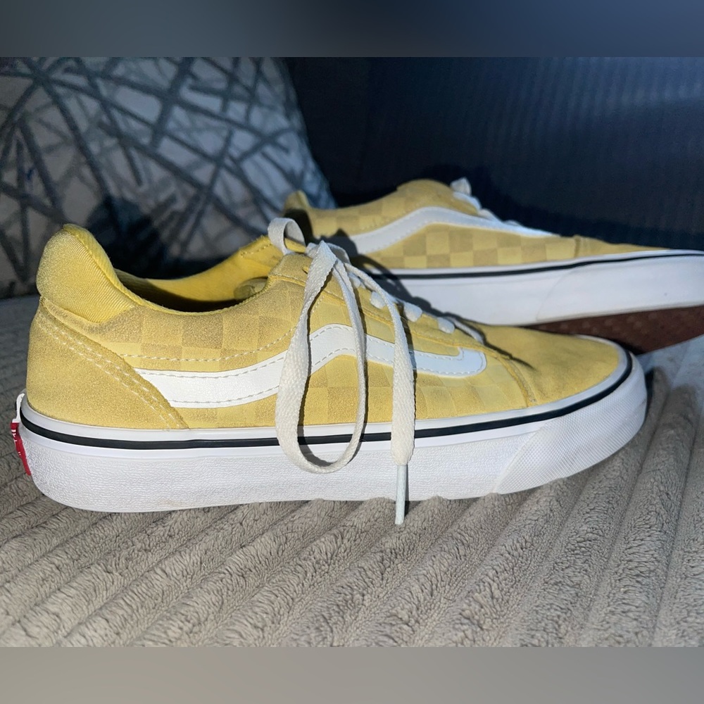 Vans sneaker, yellow and white, size 8 W.